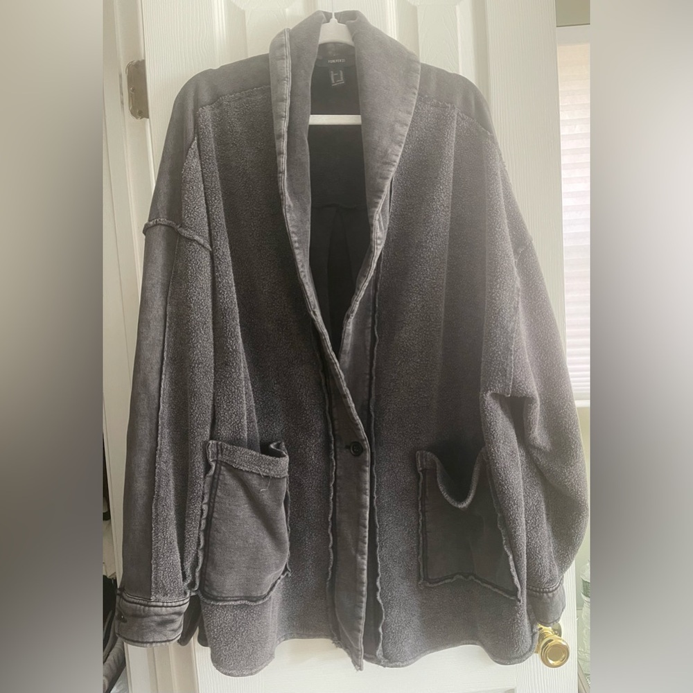 Forever 21 Jacket, Color Black/Gray , Size XL